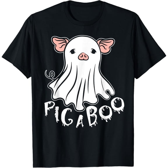 Ghost Pig Outfit Pig A Boo Farmer Animal Halloween Outfit T-Shirt BLACK Unisex S-5XL Hot Trending Shirt, Vintage Birthday Gift