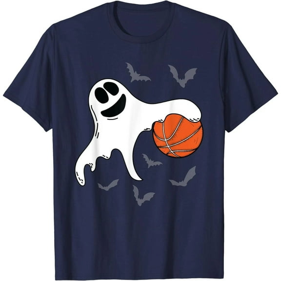 Ghost Playing Basketball Lazy DIY Halloween Costume Unisex T-Shirt