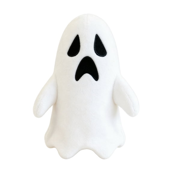 Ghost Plush Toy, Soft Halloween Stuffed Ghost Doll, 1 Pack Cute Spooky White Plush Figure for Kids Halloween Party Favor Home Decoration Birthday Gift Novelty Cuddle Companion