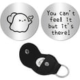 thumbnail image 1 of Ghost Pocket Hug Token Long Distance Relationship Keepsake Engraved Stainless Steel Double Sided Pocket Token Coin with PU Leather Keychains for Friends Family Inspirational Gift 1.2Inch, 1 of 7