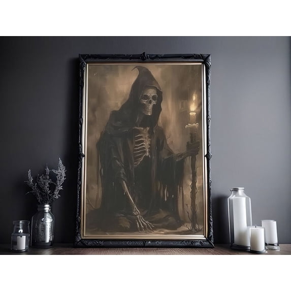 Ghost Poster Print, Ghost Holding Candle Halloween Poster, Poster For Halloween, Wall Art Halloween, Ghost Halloween Wall Decor, Spooky Art