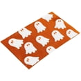 thumbnail image 1 of Ghost Print Bath Mat, Soft Plush Microfiber Rug, for Halloween Home Bedroom Bathroom Shower Floor, 15.75 x 23.62 inch, Orange, 1 of 6