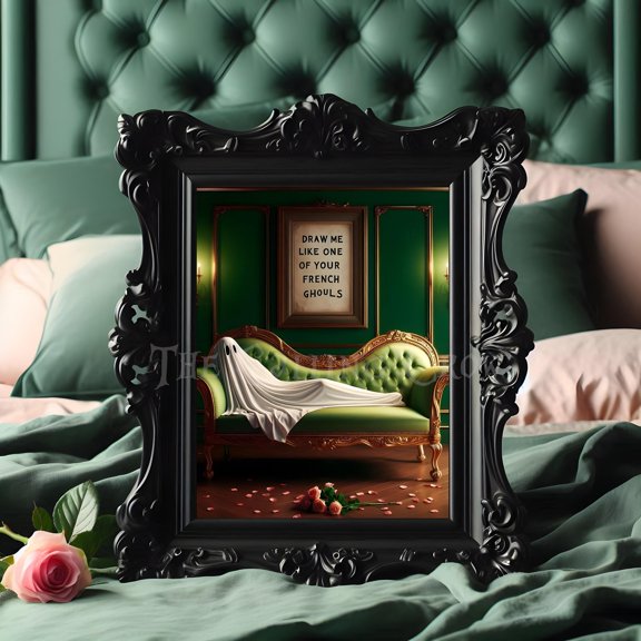 Ghost Print Draw Me Like One Of Your French Ghouls Gothic Decor, Boudoir Art, Boudoir Photography, Goth Emo Gift Poster, Poster Only
