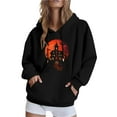 thumbnail image 1 of Ghost Print Hoodies for Womens Thermal Polar Soft Fleece Sweatshirt Long Sleeve Blouses Fall Winter Outfits Clothes with Pockets, 1 of 4