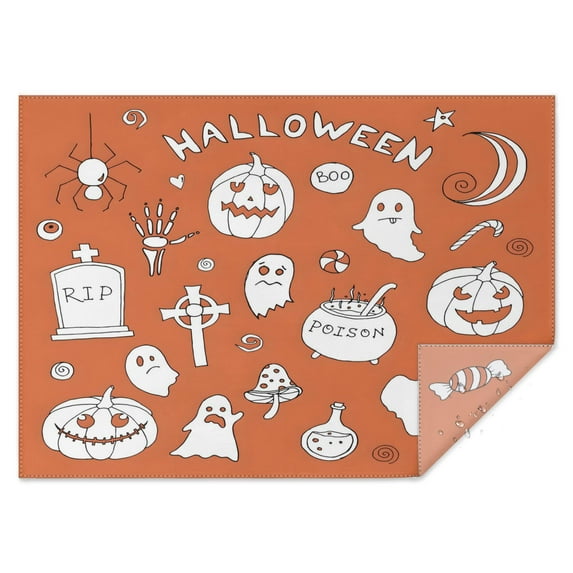 Ghost Pumpkin Bat Spider Halloween Table Cover Wrinkle Resistant Washable Tablecolths Table Covers Horror Pumpkin Ghost Rectangle Tablecloth for Halloween Background Indoor and Outdoor Birthday