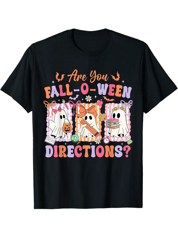 Ghost Pumpkin Fall O Ween T Shirt Size S-5XL