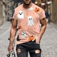 thumbnail image 1 of Ghost Pumpkin Graphic Tees for Men Halloween Costumes Plus Size Fashion Holiday T Shirts Short Sleeve Crewneck Tops Going Out Outfits Funny Pullover Tshirts, S-5XL, 1 of 5