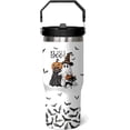 thumbnail image 1 of Ghost Pumpkin Halloween Cup 30 Oz Tumbler with Handle and Flip Straw, Halloween Tumbler Keeps Drinks Cold & Hot, Stainless Steel Halloween Coffee Mug Halloween Themed Halloween Gifts For Women, 1 of 6