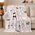 thumbnail image 1 of Ghost Pumpkin Scene Ghosts And Pumpkins Spooky Holiday Art Halloween Lovers Playful Harvest Motif Warm Flannel Blanket, Halloween Gift for Living Room and Family Room Home Decor, 1 of 9