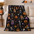 thumbnail image 1 of Ghost Pumpkin Scene Ghosts And Pumpkins Spooky Holiday Art Halloween Lovers Playful Harvest Motif Warm Flannel Blanket, Halloween Gift for Living Room and Family Room Home Decor, 1 of 7