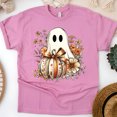 thumbnail image 1 of Ghost Pumpkin Shirt Fall Floral Halloween Tee Cute Autumn Ghost Top , Azalea, Size S, 1 of 6