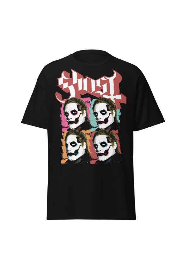Ghost Quattro Jumbo Print Unisex T-Shirt - Black - 5XL