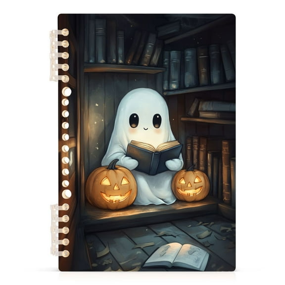 Ghost Read Book A5 8.3x5.7in PP Notebook, Adjustable Rings, 60 Sheets, Diary or Journey Note