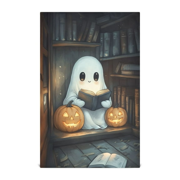 Ghost Read Book Decorative Waffle Towel Kitchen Dishcloth 28x18in Multi-Use Tea Towel