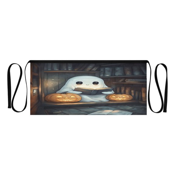 Ghost Read Book Multi Pocket Short Apron Waterproof, Adjustable 96.5in Belt for various occasions