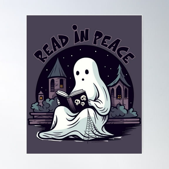 Ghost Reading Poster Wall Art, Modern Wall Decor For Living Room Bedroom, 24x36 UNFRAMED