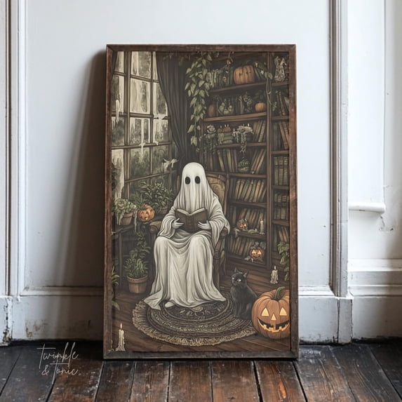 Ghost Reading Poster Wall Art Print - Walmart.com
