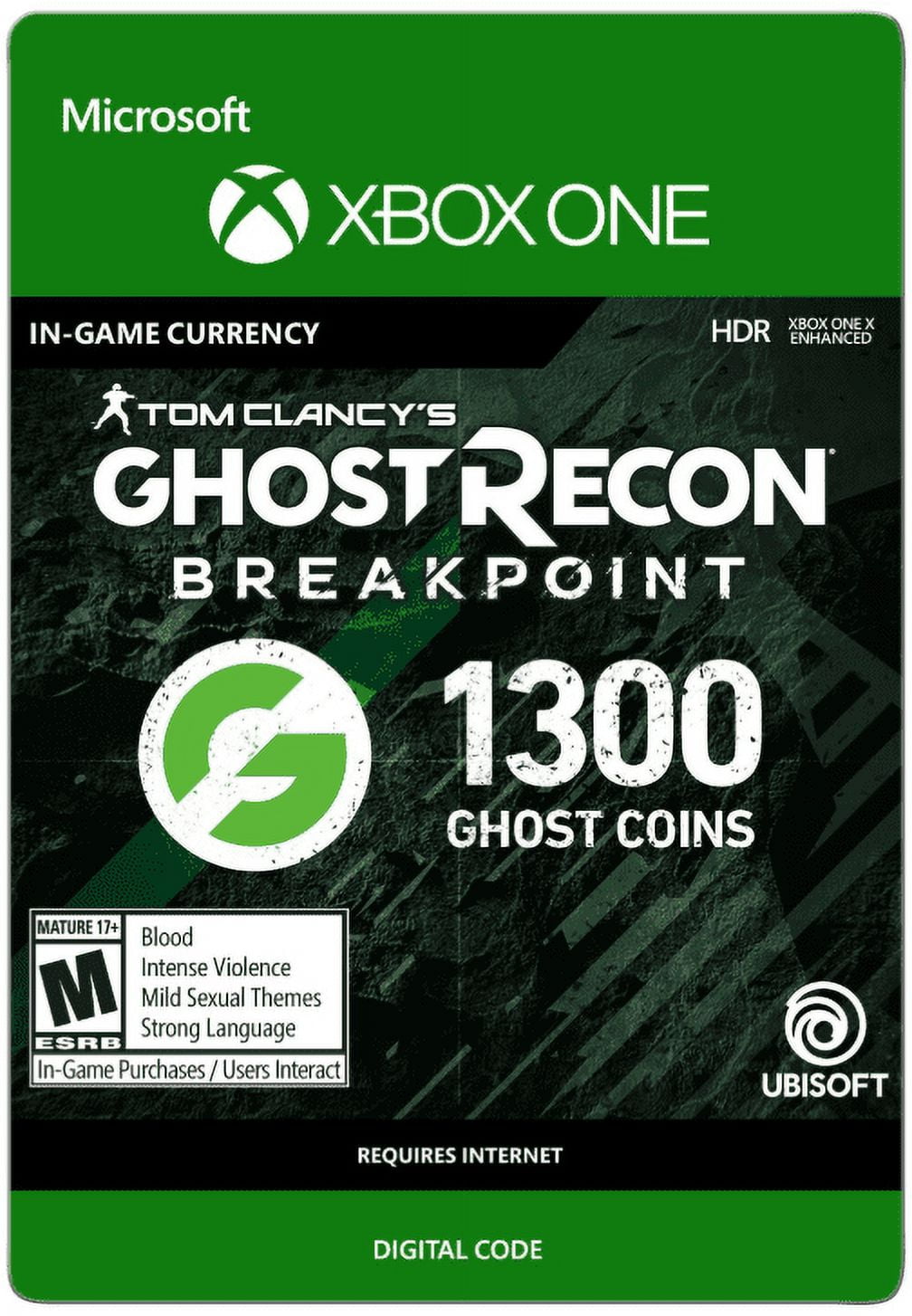 GHOST RECON BREAKPOINT: 1200 (+100 BONUS) GHOST COINS, Ubisoft, Xbox [Digital Download]