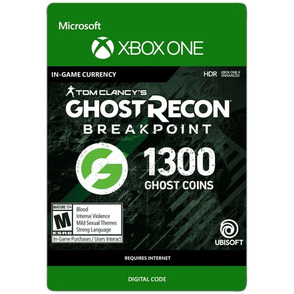GHOST RECON BREAKPOINT: 1200 (+100 BONUS) GHOST COINS, Ubisoft, Xbox [Digital Download]