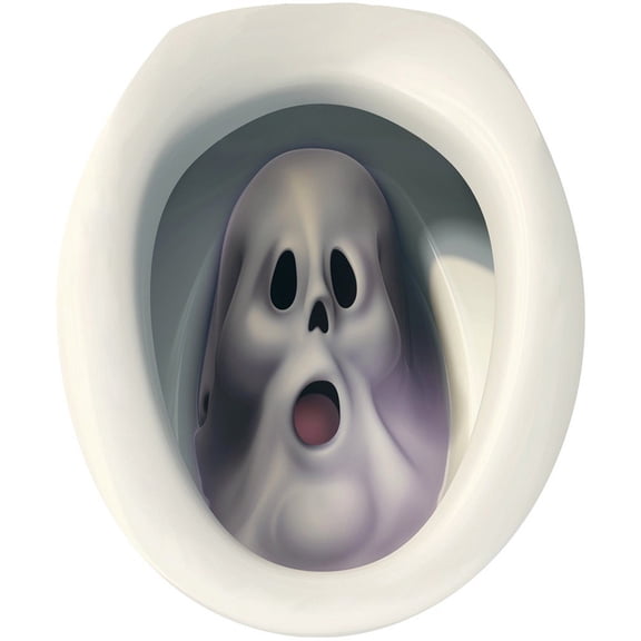 Ghost Restroom Sticker Spooky Ghost Decal Halloween Toilet Cling Indoor Window Decoration for Indoor Glass Door Bathroom