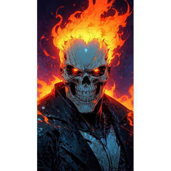 Ghost Rider 5D Diamond Craft Painting Kits Hero Diamond Art for Adults,Devil Diamond Arts Crafts for Wall Decor Relaxation 12x16 Inch