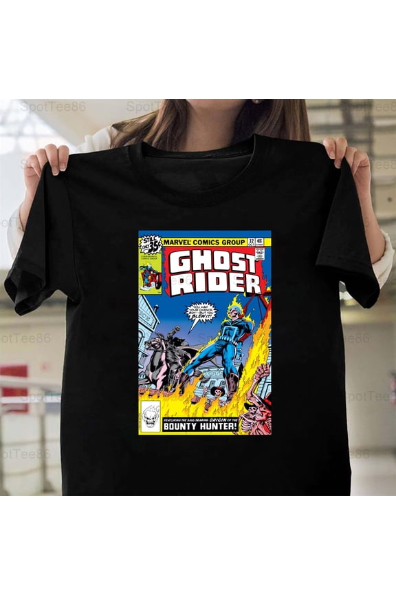 Ghost Rider 90s Style Vintage Retro Comic Book Superhero Graphic G304 Unisex T-Shirt, Up to Size 5XL