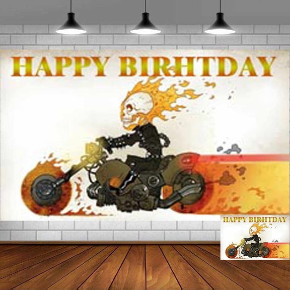 Ghost Rider Backdrop Banner Party Supplies Poster Movie Theme Background for Photography Birthday Decorations
