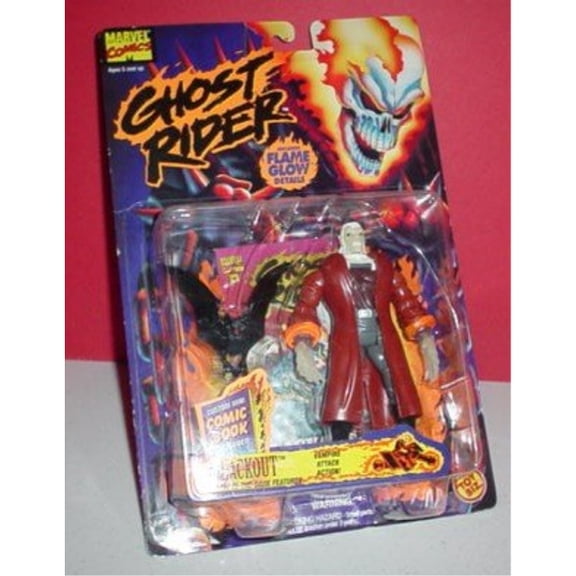 ghost rider: blackout, 5" poseable action figure with vampire attack action and glow-in-the-dark feature