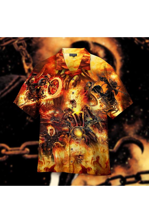 Ghost Rider Fire Hawaiian Shirt