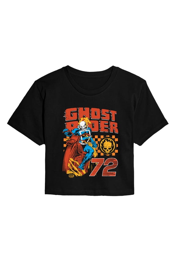 - Halloween Racing Tee - Juniors Cropped Graphic T-Shirt