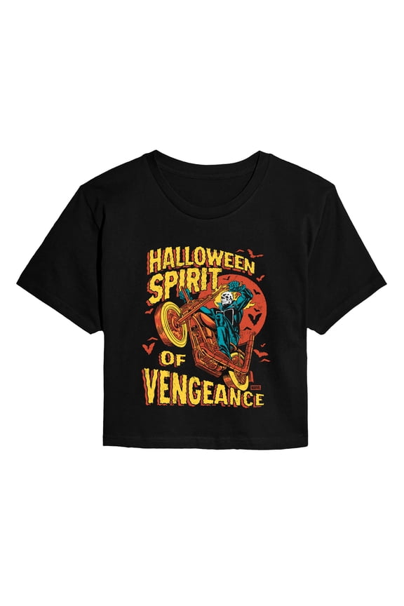 - Halloween Spirit Vengeance - Juniors Cropped Graphic T-Shirt