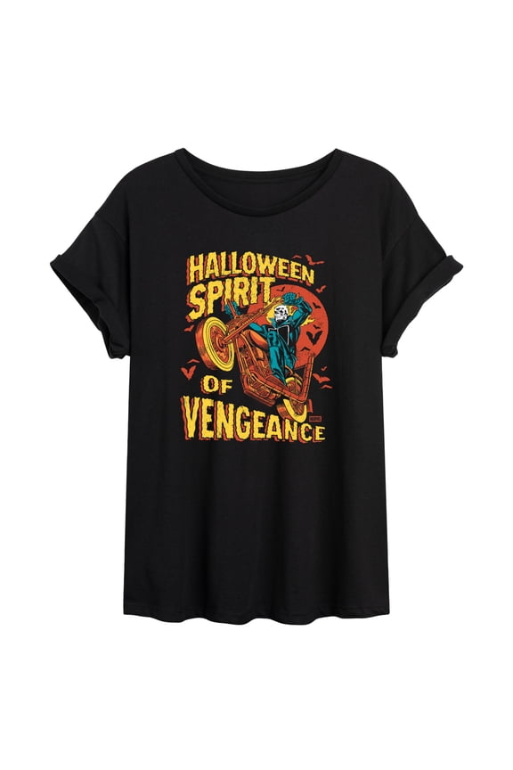- Halloween Spirit Vengeance - Juniors Oversized Graphic T-Shirt