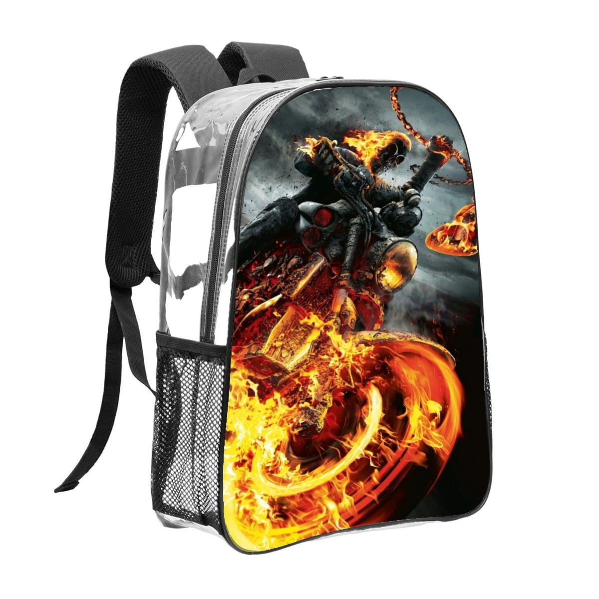 Ghost Rider Pattern Transparent Backpack Lightweight And fashionable ...
