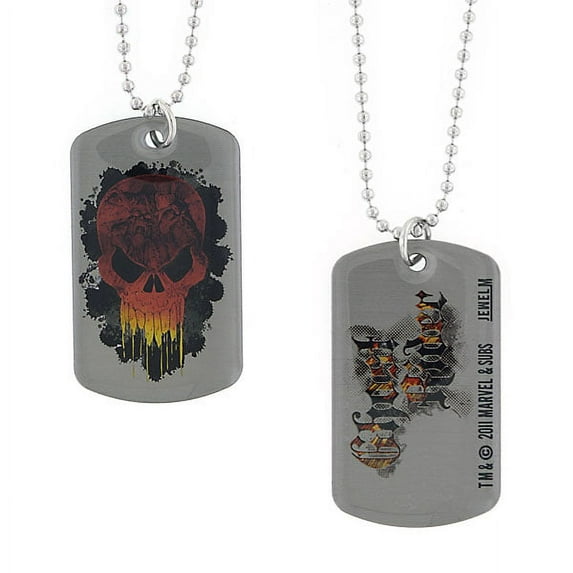 Ghost Rider Skull Image Dog Tag Necklace