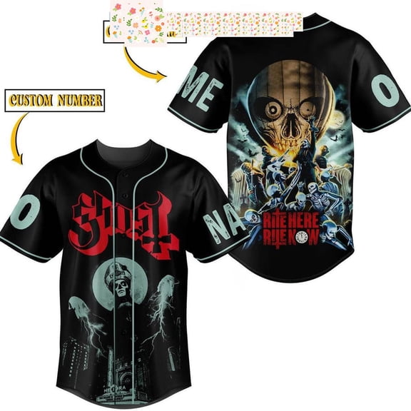 Ghost Rite Here Rite Now Personalized Baseball Jersey