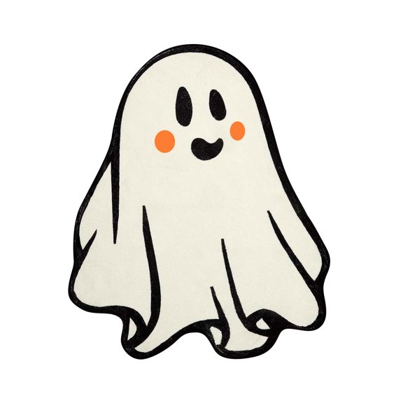Ghost Rug Colorful Ghost Shaped Mat 32 X 20 Inch Non Slip Plush Floor Mat for Halloween Entryway Indoor Home Accent Decor
