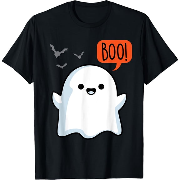 Ghost Saying Boo Spooky Halloween Cute toddler boys girls T-Shirt
