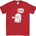 thumbnail image 1 of Ghost Says Boo T-Shirt Funny Disapproval Halloween Sarcastic Humor Novelty Tee - Red, 4XL, 1 of 1