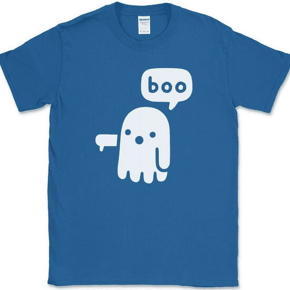 Ghost Says Boo T-Shirt Funny Disapproval Halloween Sarcastic Humor Novelty Tee - Royal Blue, L