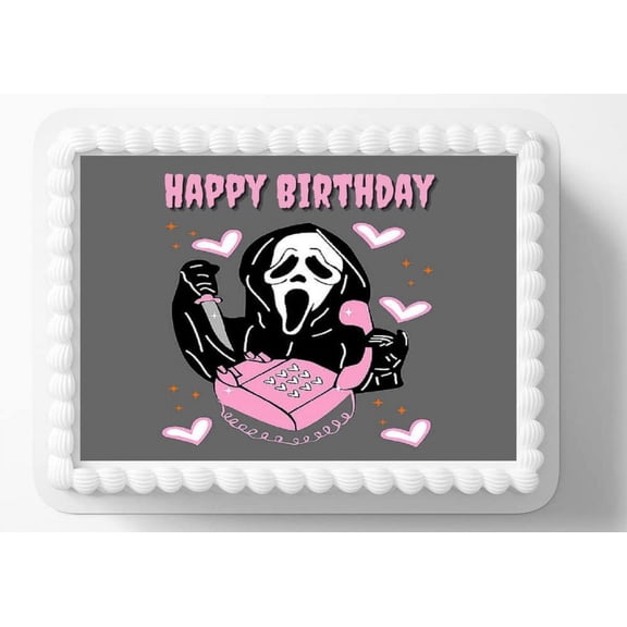 Ghost Scream Face Birthday Cake Topper
