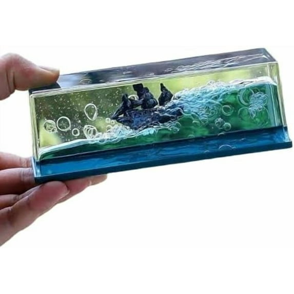 Ghost Ship Black Pearl Ship in A Bottle Fluid Liquid Drift Bottle Living Room Decoration Acrylic Gift Floating Boat Home Decor
