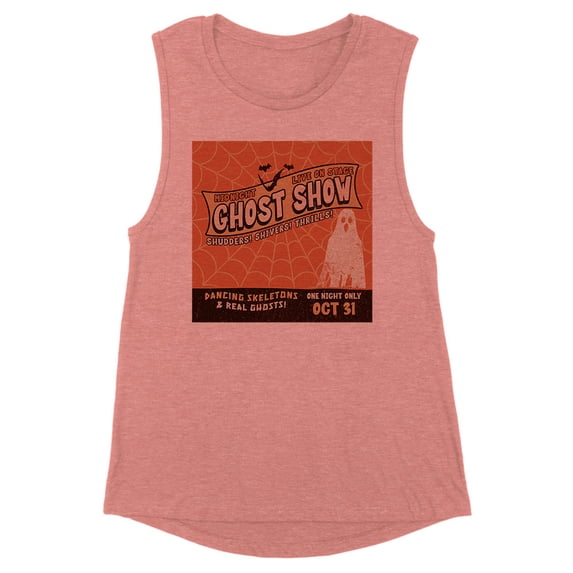 Ghost Show Vintage Halloween Women's Muscle Tank Large Desert Pink