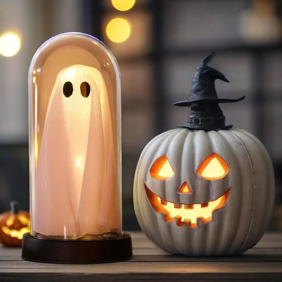 Ghost Silhouette Night Light with Auto Sensor, Soft Warm Glow Turns On Automatically at Dark, Battery Operated Portable Safe, Bedroom Hallway Staircase Ambient Lighting