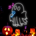 thumbnail image 1 of Ghost Sing A Song Neon Sign, Club Studio Halloween Décor, 1 of 4