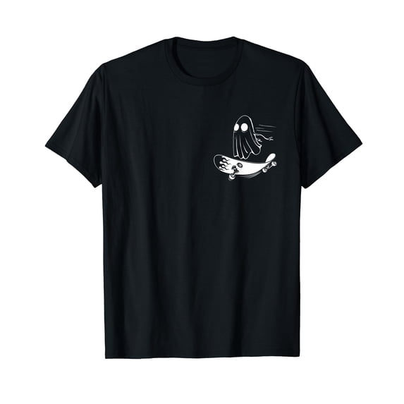 Ghost Skateboard Funny Skateboarding Lazy Halloween Costume T-Shirt