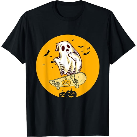 Ghost Skateboard Shirt Halloween Costume Ghost Skateboarding T-Shirt