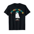 thumbnail image 1 of Ghost Skateboard Spooky Season Retro Halloween Costume Men Women Short Sleeve T-Shirt Black Casual Tee, 1 of 5