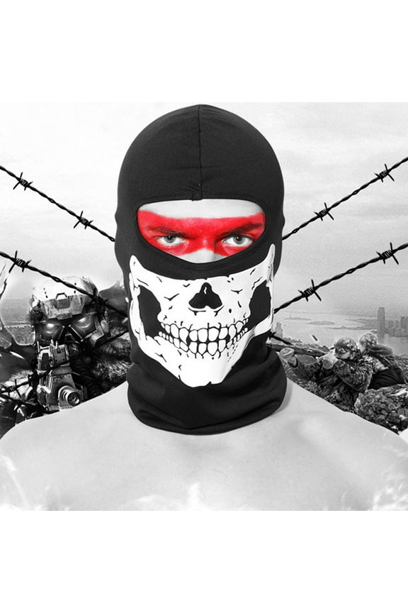 Ghost Skull Balaclava Ski Mask, Cycling Motorcycle UV Protector Full Face Mask Scarf, Summer Cooling Neck Hood Hat for Men Women