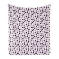 thumbnail image 1 of Ghost Soft Flannel Fleece Throw Blanket, Halloween Party Themed Pattern with Owl and Spider Webs on White, Cozy Plush for Indoor and Outdoor Use, 60" x 80", Purple Orange and White, by Ambesonne, 1 of 6