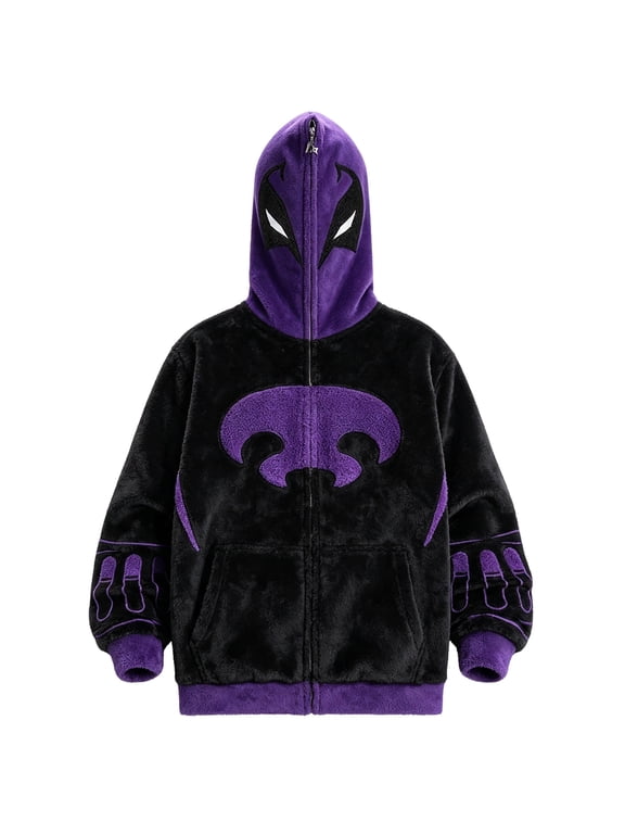 Ghost Spider Costume Spider Costume Adult Zip Hoodie Chenille Embroidered Streetwear Jacket Casual Unisex Fit Long Sleeve Casual Top for Events Fashion Hoodie